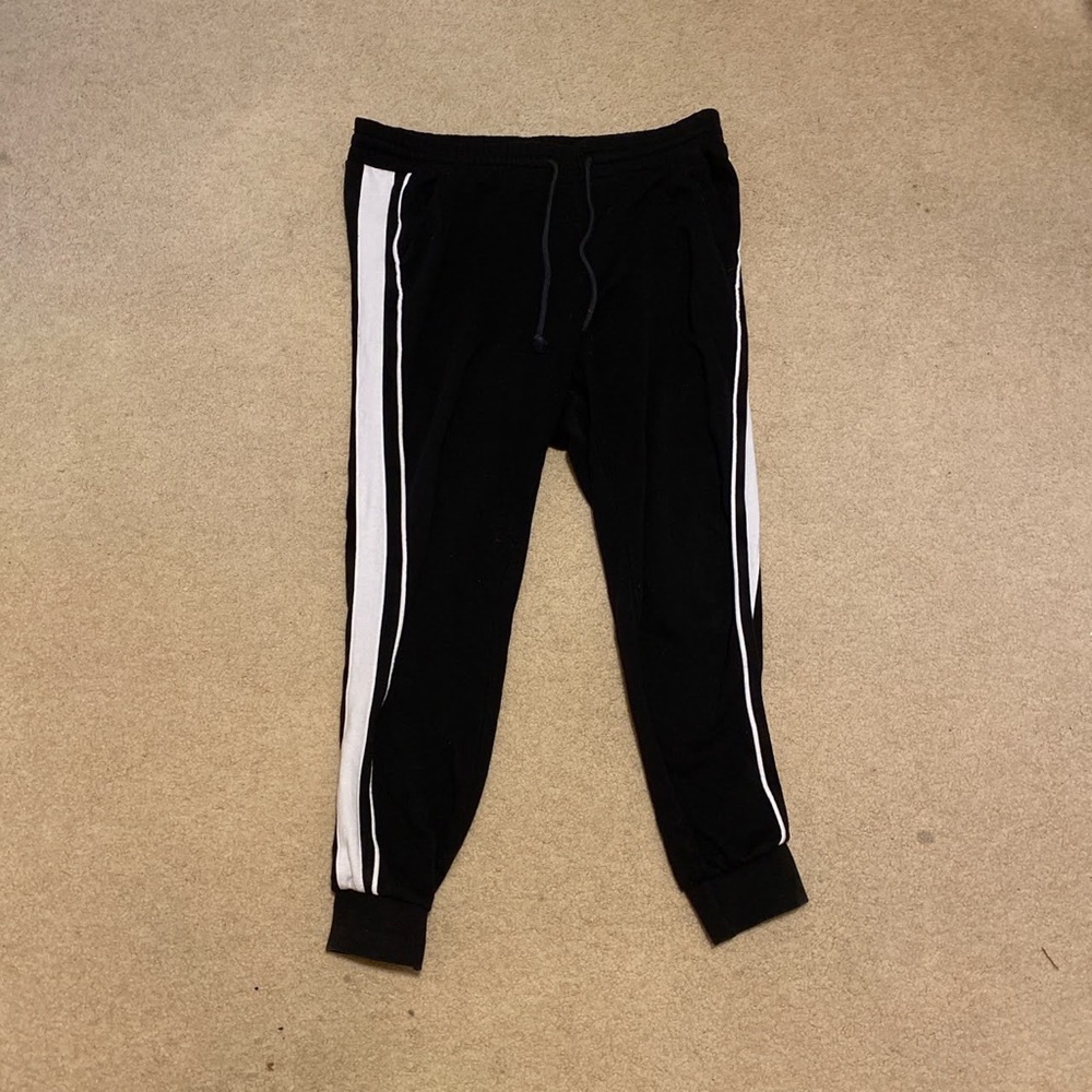 Black Striped Joggers